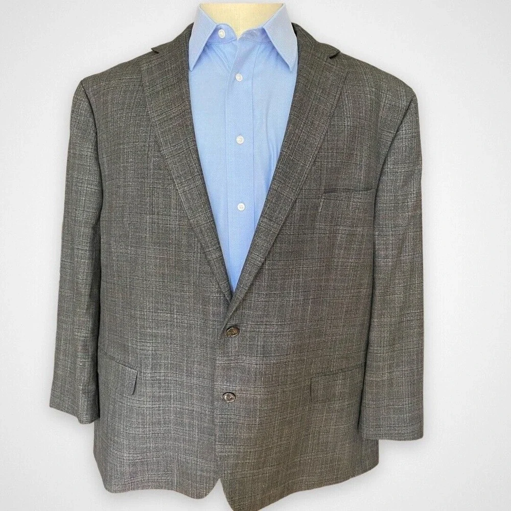 Chaps Mens Size 52 Blazer Sport Coat Gray Casual Career Jacket‎